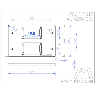 2RK2_(2x) 19,8mm KEYSTONE Ausschnitt liegend (H&ouml;he 2)