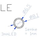 1LE3_(3x) 6,5mm Loch gesänkt für 3mm LED mit Passung (Höhe 1)