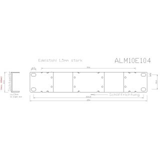 10Zoll 1HE Edelstahl 2x2 Rack Adapter Modul Halter 10E104